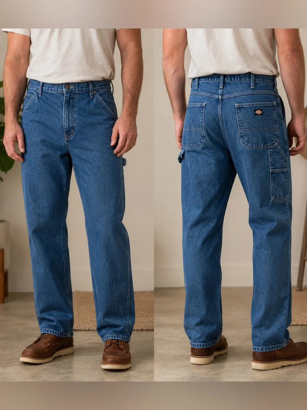 Dickies Carpenter Jeans 38x36 Relaxed Fit Blue Denim Workwear Men’s